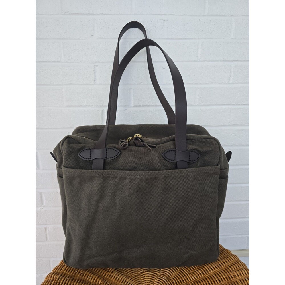 NWT FILSON RUGGED TWILL TOTE BAG WITH ZIPPER MADE IN USA OTTER GREEN